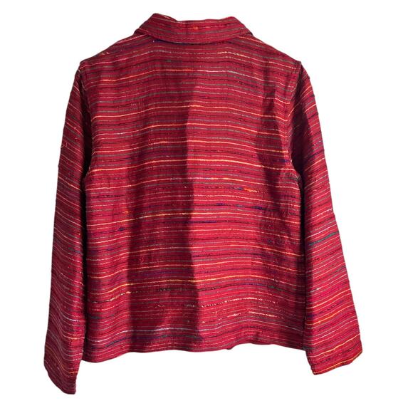 Coldwater Creek Women’s Small Silk Blend Vintage Striped Jacket NEW - Picture 2 of 6